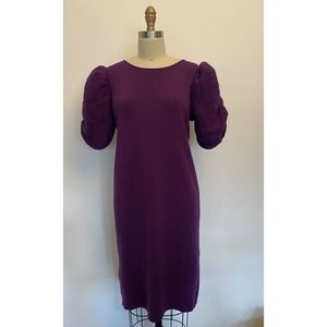 Women's FENDI Purple Knit Knee Length Dress Balloon Sleeve 36" Bust/M/6-8 Italy